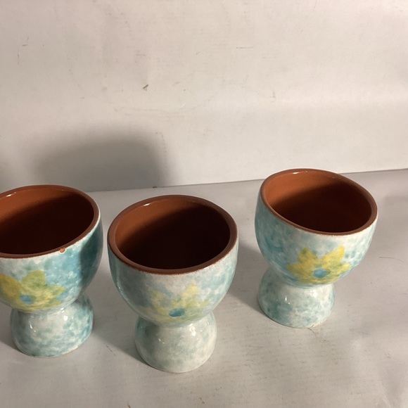 Set of3 Stangl pottery egg cups, sponge ware - Picture 4 of 6